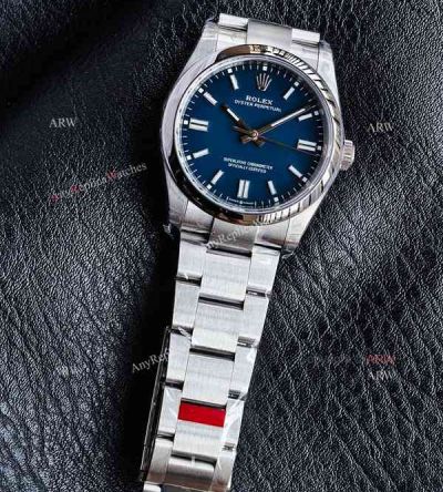 Rolex Oyster Perpetual Cal.3230 Movement 36mm Blue Face SS Band Watch